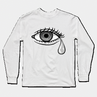 Crying Eye Pixel Art Long Sleeve T-Shirt